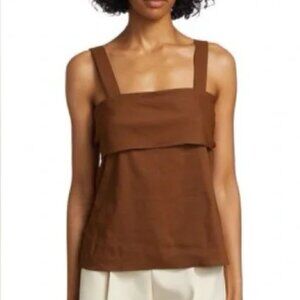 Theory Linen Blend Tie Back Top NWOT